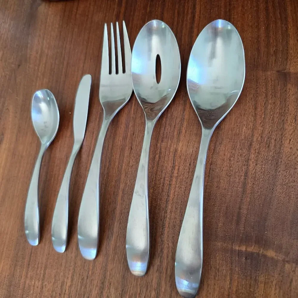 Oneida Silver Stafford Stainless Steel 5 Piece Hostess Set Satin Finish Heavy